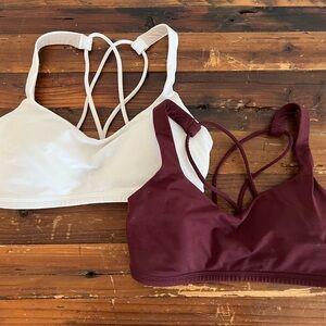 Lululemon White and Burgundy Sports Bras